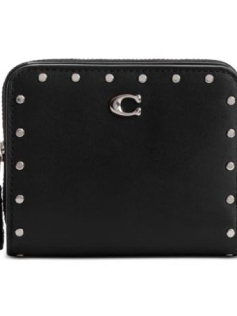 ISO Coach Black Zip Wallet with Rivets